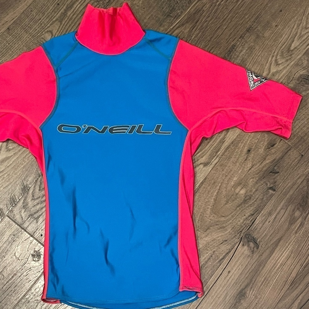 O'Nelli Rash Guard Size XS Pink and Blue Vintage